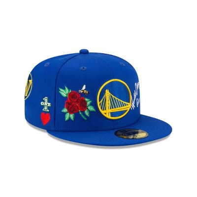 Blue Golden State Warriors Hat - New Era NBA Icon 59FIFTY Fitted Caps USA5134286